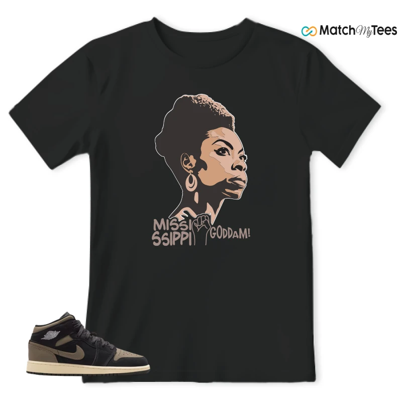 NIKE AIR JORDAN 1 MID SE OLIVE GREY SNEAKER Matching Tees t-shirt