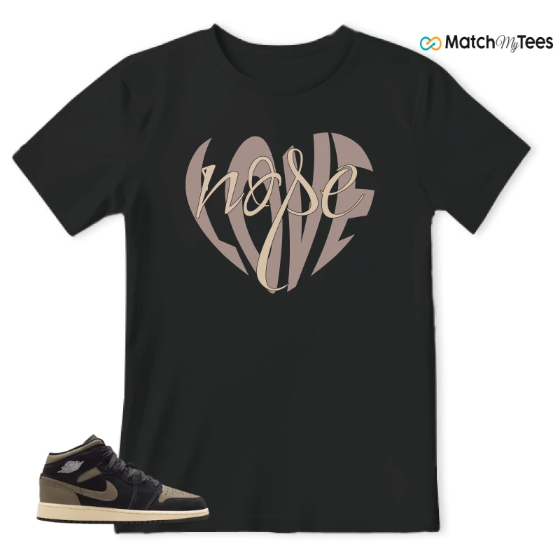NIKE AIR JORDAN 1 MID SE OLIVE GREY SNEAKER Matching Tees t-shirt