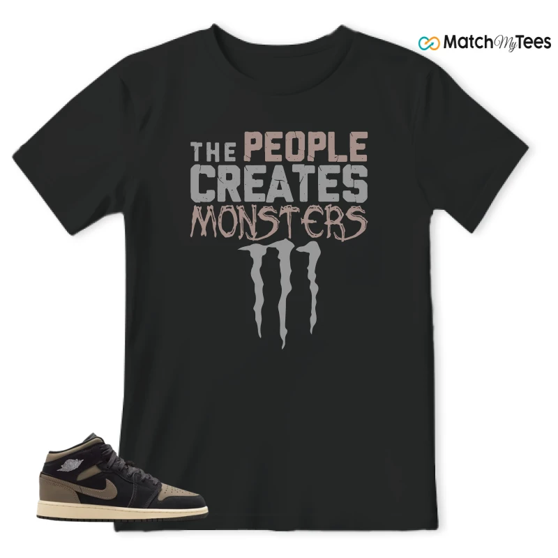 NIKE AIR JORDAN 1 MID SE OLIVE GREY SNEAKER Matching Tees t-shirt