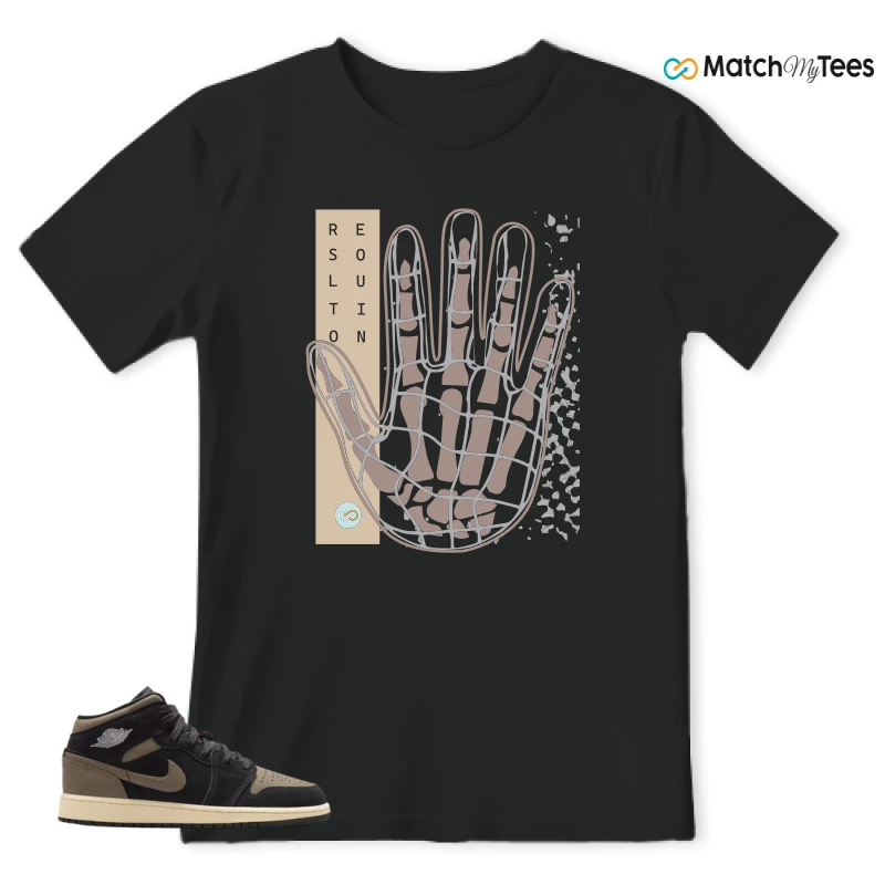 NIKE AIR JORDAN 1 MID SE OLIVE GREY SNEAKER Matching Tees t-shirt