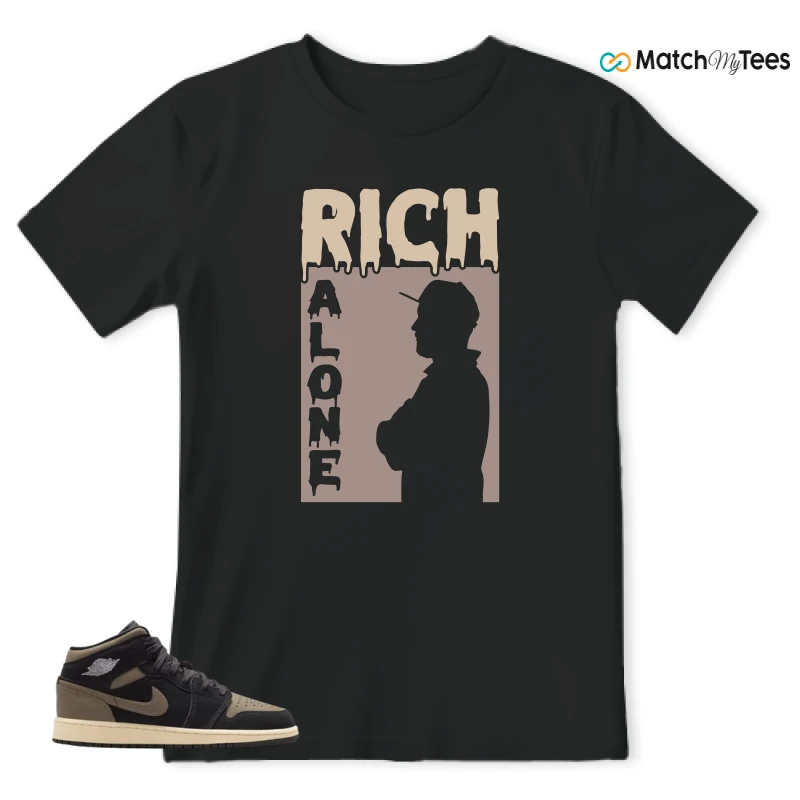 NIKE AIR JORDAN 1 MID SE OLIVE GREY SNEAKER Matching Tees t-shirt