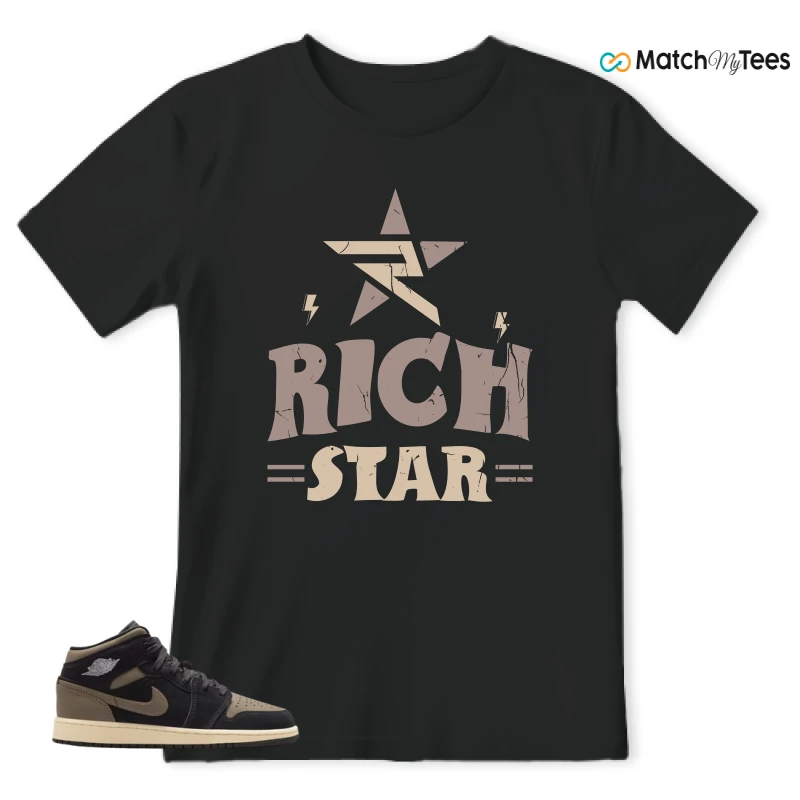 NIKE AIR JORDAN 1 MID SE OLIVE GREY SNEAKER Matching Tees t-shirt