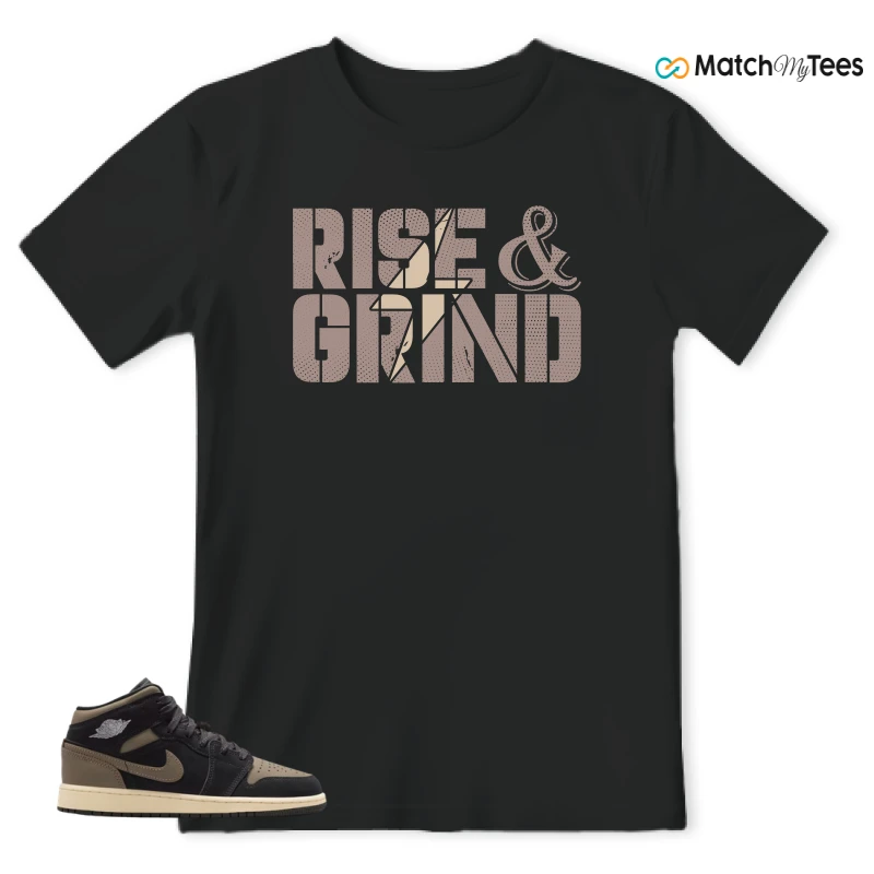 NIKE AIR JORDAN 1 MID SE OLIVE GREY SNEAKER Matching Tees t-shirt