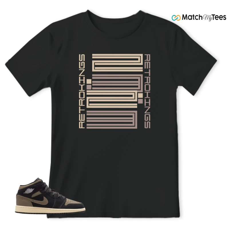 NIKE AIR JORDAN 1 MID SE OLIVE GREY SNEAKER Matching Tees t-shirt