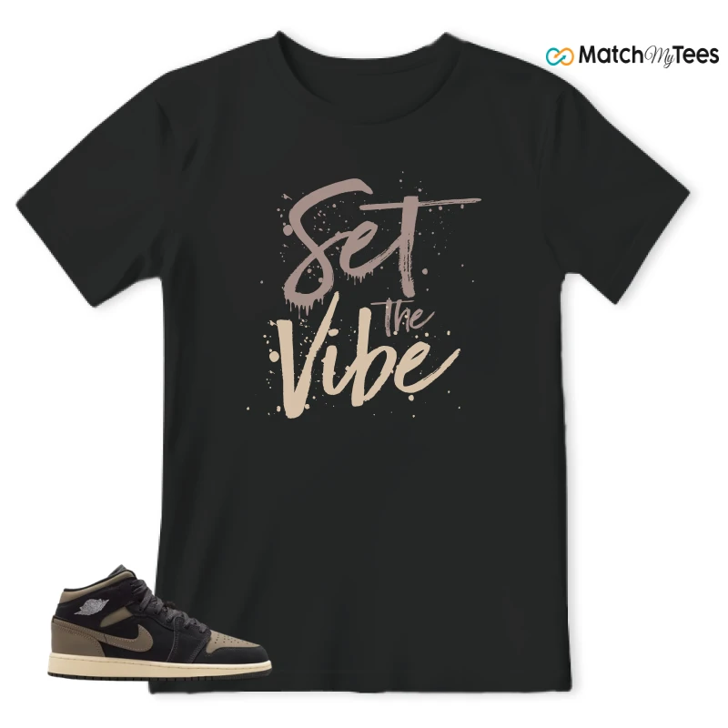 NIKE AIR JORDAN 1 MID SE OLIVE GREY SNEAKER Matching Tees t-shirt