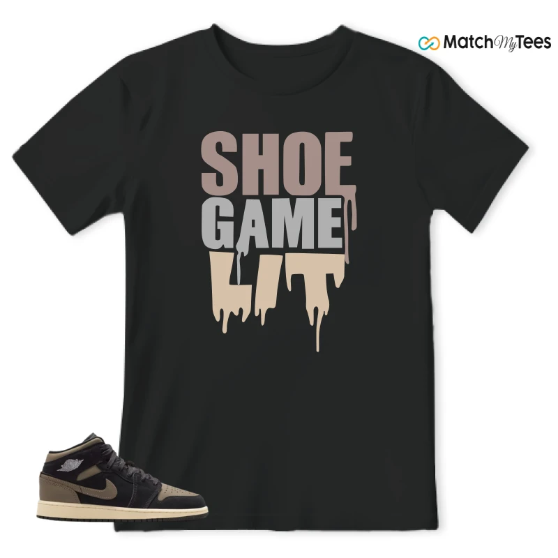 NIKE AIR JORDAN 1 MID SE OLIVE GREY SNEAKER Matching Tees t-shirt