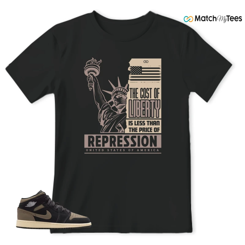 NIKE AIR JORDAN 1 MID SE OLIVE GREY SNEAKER Matching Tees t-shirt