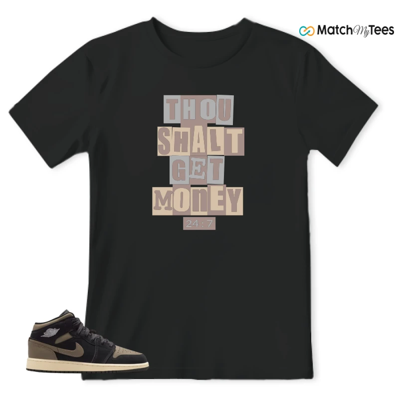 NIKE AIR JORDAN 1 MID SE OLIVE GREY SNEAKER Matching Tees t-shirt