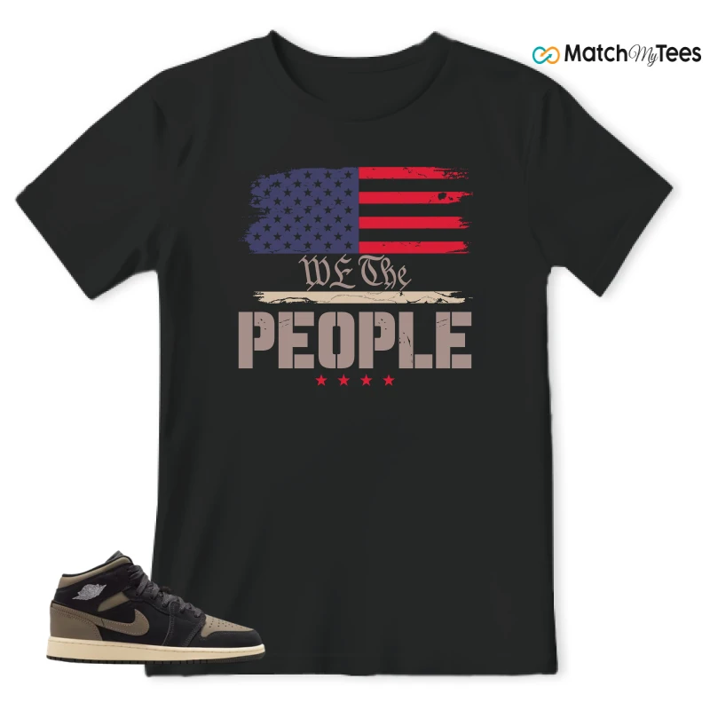 NIKE AIR JORDAN 1 MID SE OLIVE GREY SNEAKER Matching Tees t-shirt