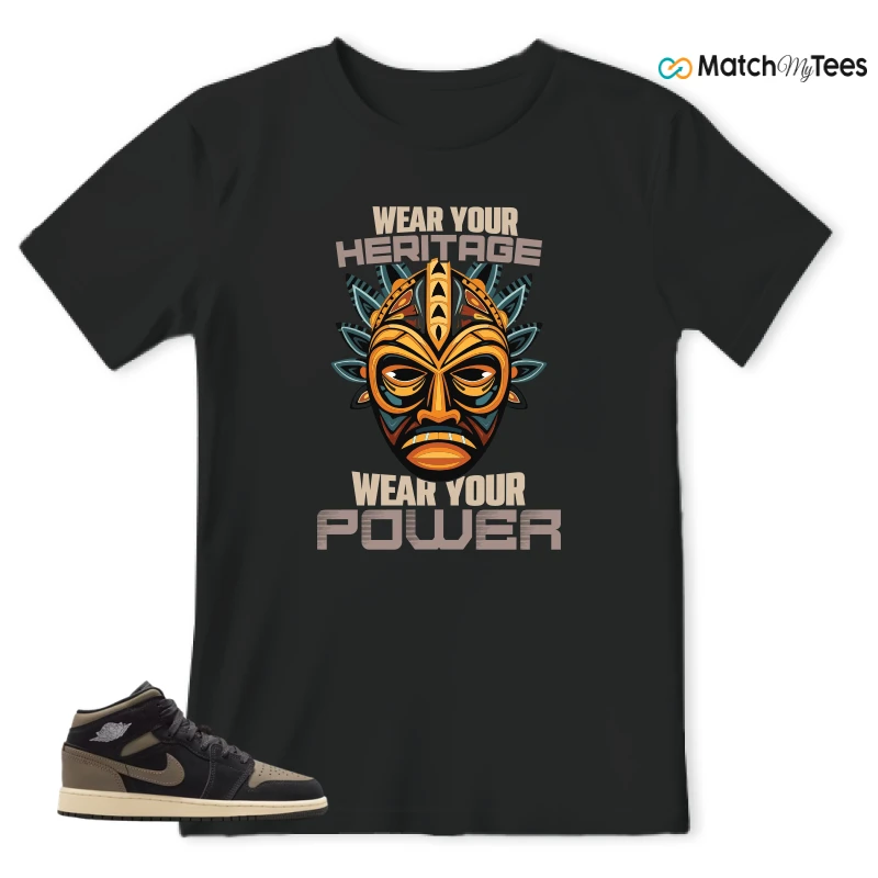 NIKE AIR JORDAN 1 MID SE OLIVE GREY SNEAKER Matching Tees t-shirt