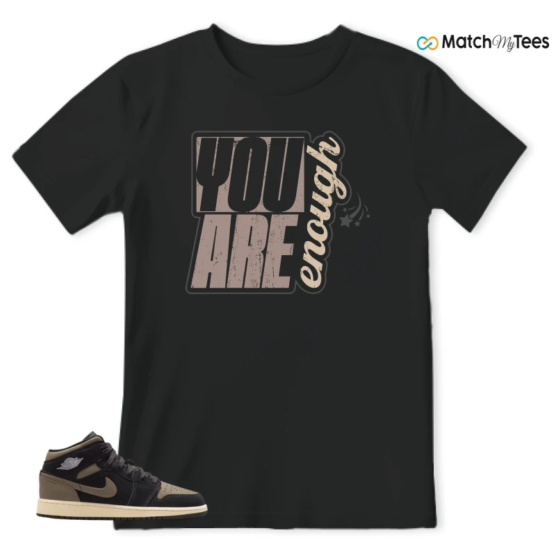 NIKE AIR JORDAN 1 MID SE OLIVE GREY SNEAKER Matching Tees t-shirt