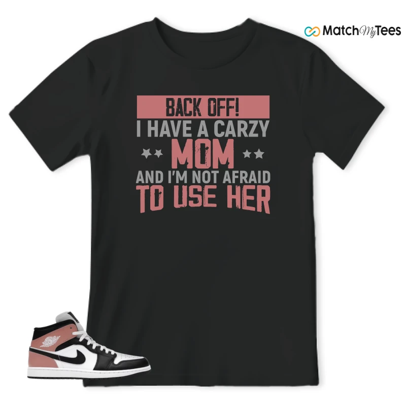 NIKE AIR JORDAN 1 MID WHITE RUST PINK BLACK SNEAKER Matching Tees t-shirt