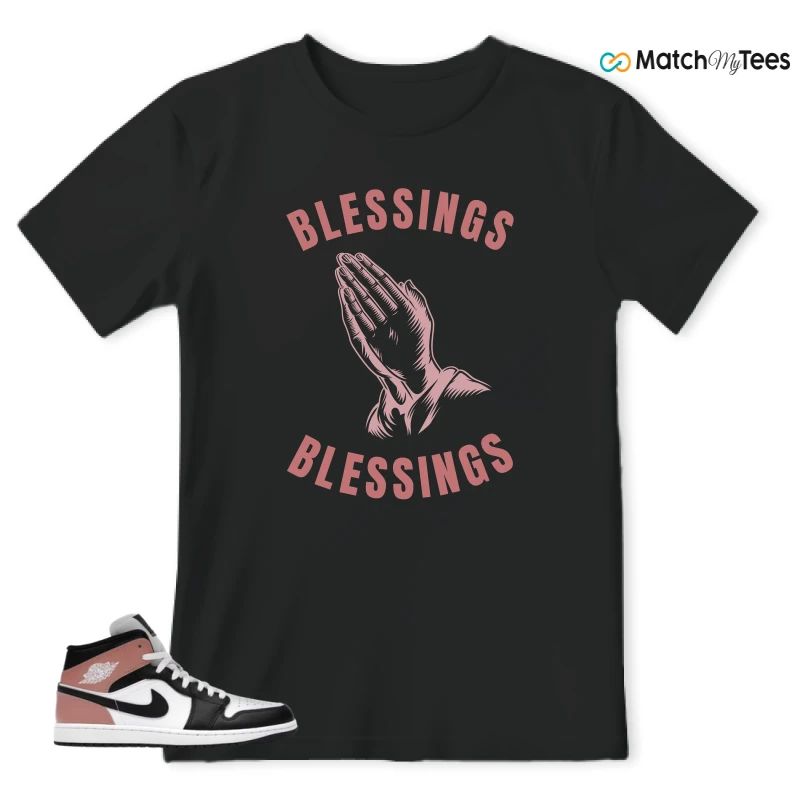 NIKE AIR JORDAN 1 MID WHITE RUST PINK BLACK SNEAKER Matching Tees t-shirt