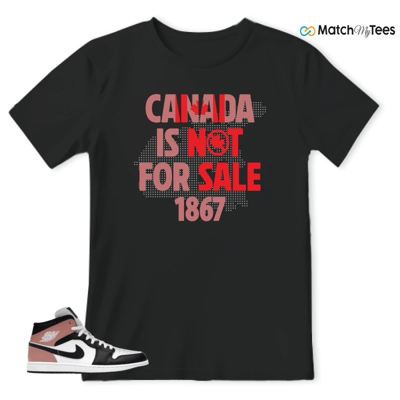 NIKE AIR JORDAN 1 MID WHITE RUST PINK BLACK SNEAKER Matching Tees t-shirt