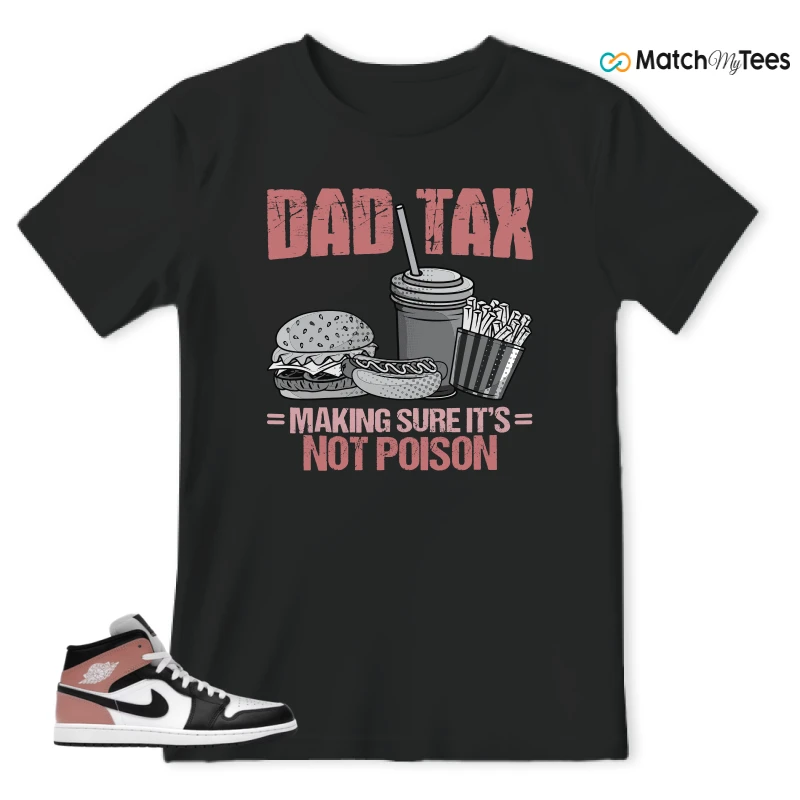 NIKE AIR JORDAN 1 MID WHITE RUST PINK BLACK SNEAKER Matching Tees t-shirt