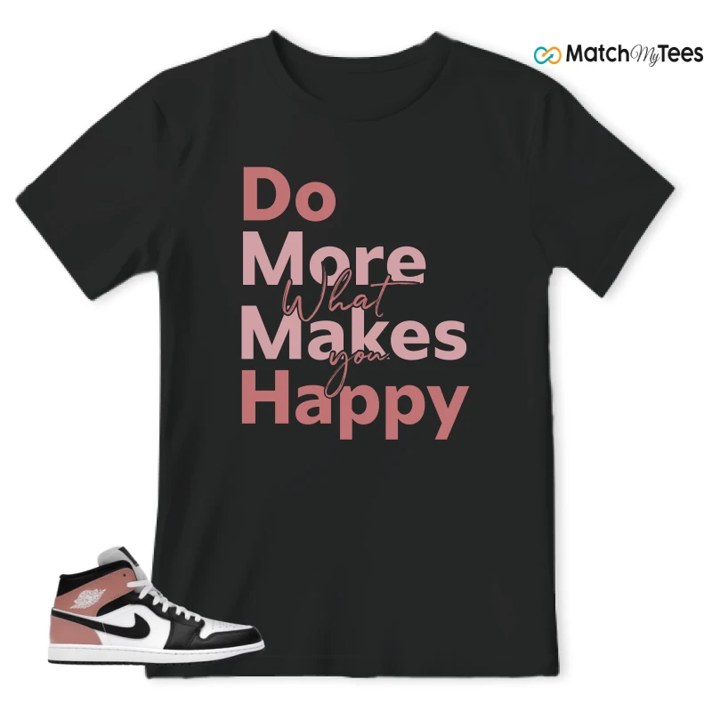 NIKE AIR JORDAN 1 MID WHITE RUST PINK BLACK SNEAKER Matching Tees t-shirt