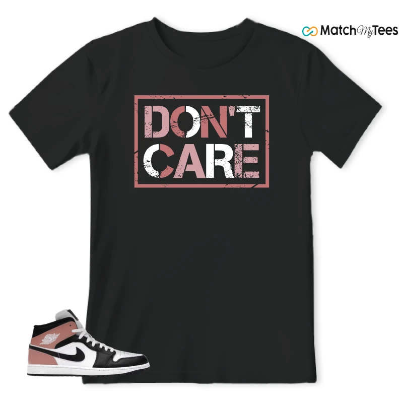 NIKE AIR JORDAN 1 MID WHITE RUST PINK BLACK SNEAKER Matching Tees t-shirt