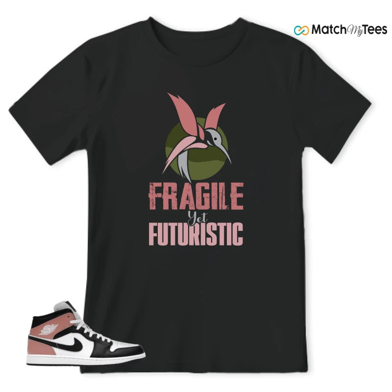 NIKE AIR JORDAN 1 MID WHITE RUST PINK BLACK SNEAKER Matching Tees t-shirt