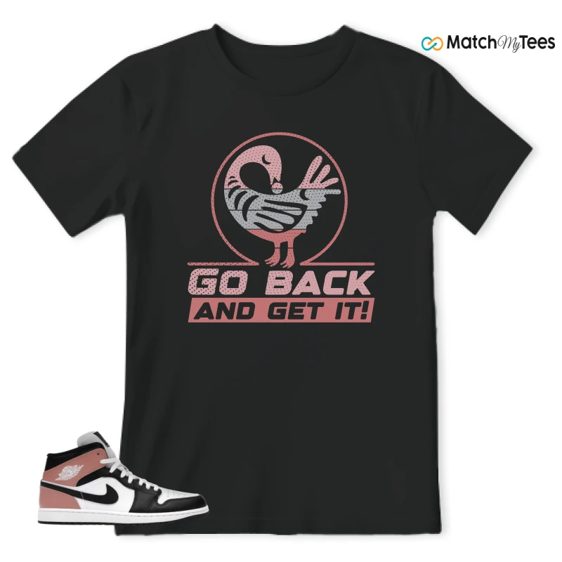 NIKE AIR JORDAN 1 MID WHITE RUST PINK BLACK SNEAKER Matching Tees t-shirt