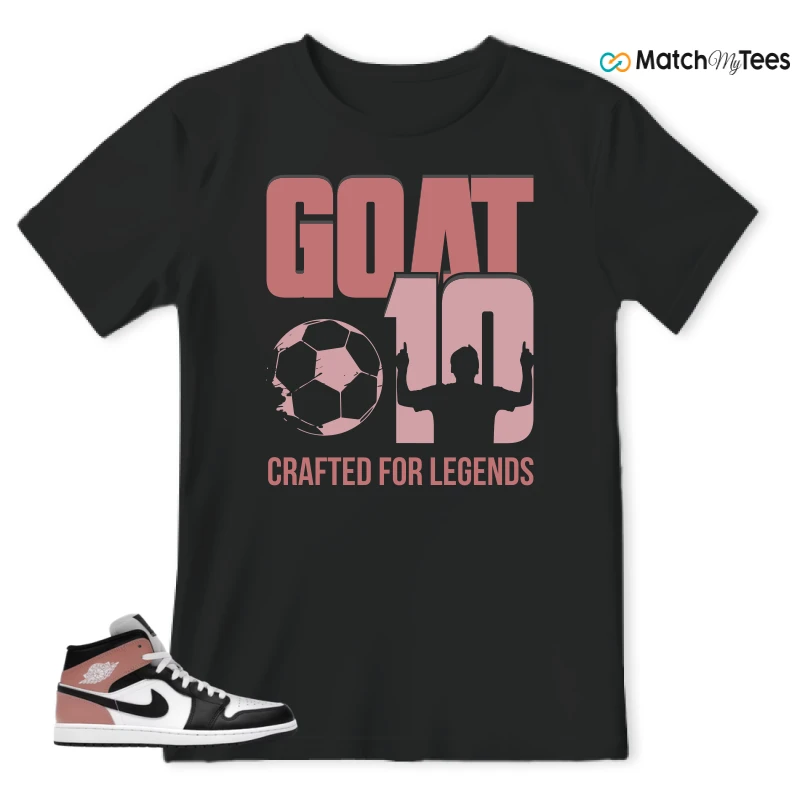 NIKE AIR JORDAN 1 MID WHITE RUST PINK BLACK SNEAKER Matching Tees t-shirt