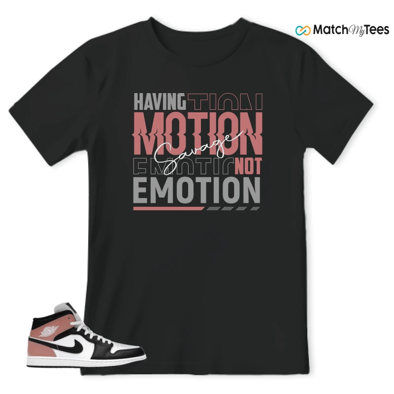 NIKE AIR JORDAN 1 MID WHITE RUST PINK BLACK SNEAKER Matching Tees t-shirt