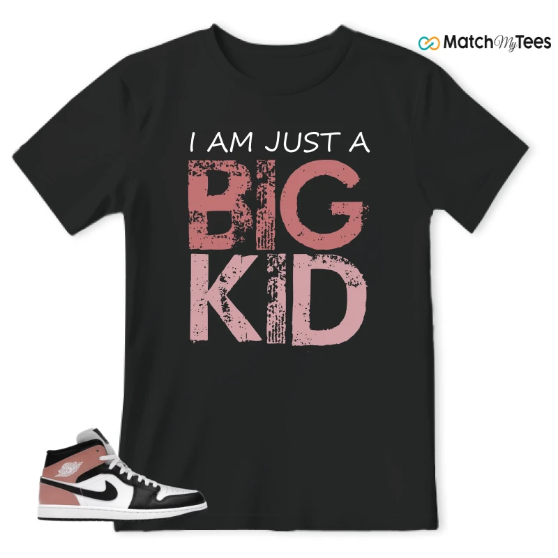 NIKE AIR JORDAN 1 MID WHITE RUST PINK BLACK SNEAKER Matching Tees t-shirt