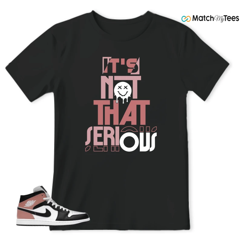 NIKE AIR JORDAN 1 MID WHITE RUST PINK BLACK SNEAKER Matching Tees t-shirt