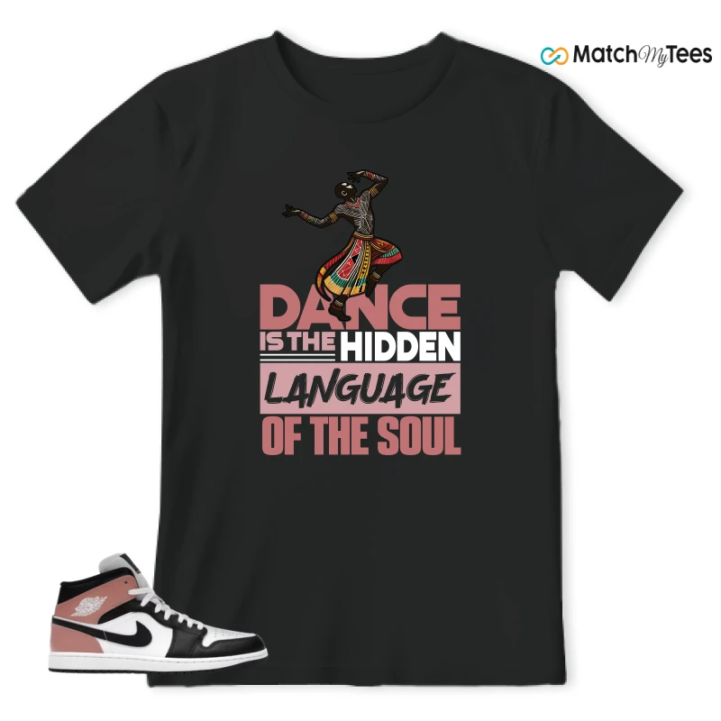 NIKE AIR JORDAN 1 MID WHITE RUST PINK BLACK SNEAKER Matching Tees t-shirt
