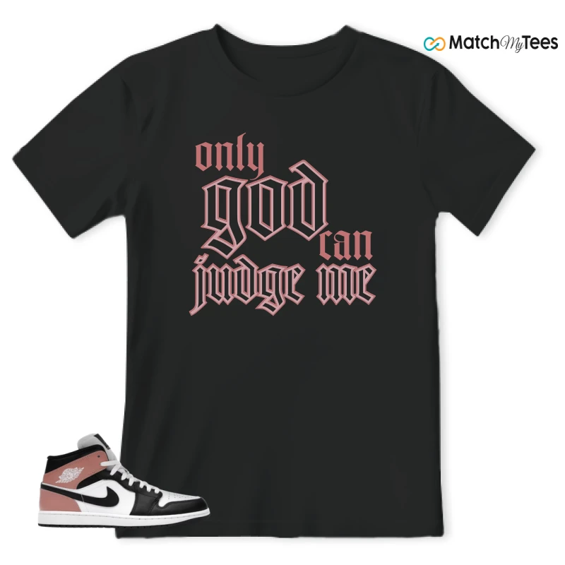 NIKE AIR JORDAN 1 MID WHITE RUST PINK BLACK SNEAKER Matching Tees t-shirt
