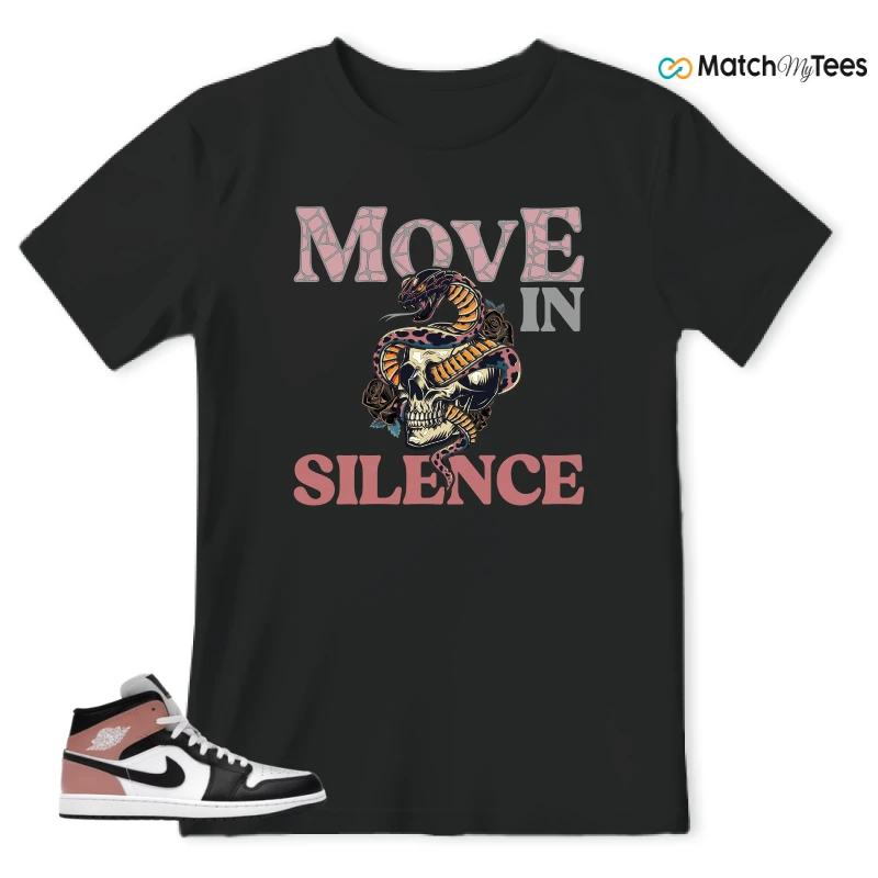 NIKE AIR JORDAN 1 MID WHITE RUST PINK BLACK SNEAKER Matching Tees t-shirt