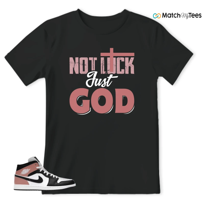 NIKE AIR JORDAN 1 MID WHITE RUST PINK BLACK SNEAKER Matching Tees t-shirt