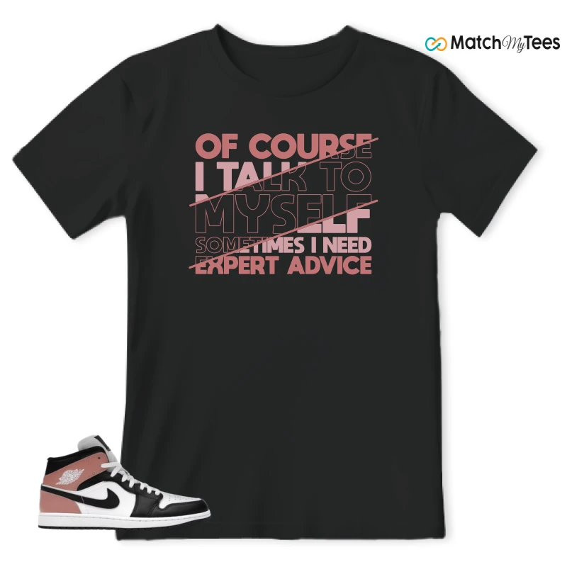 NIKE AIR JORDAN 1 MID WHITE RUST PINK BLACK SNEAKER Matching Tees t-shirt