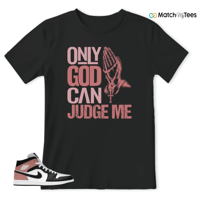 NIKE AIR JORDAN 1 MID WHITE RUST PINK BLACK SNEAKER Matching Tees t-shirt