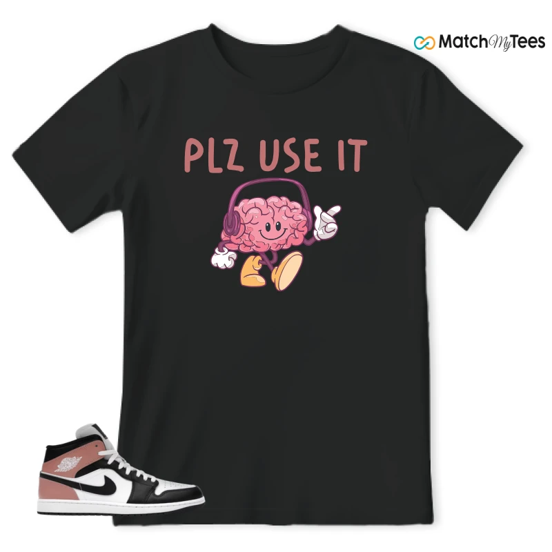 NIKE AIR JORDAN 1 MID WHITE RUST PINK BLACK SNEAKER Matching Tees t-shirt