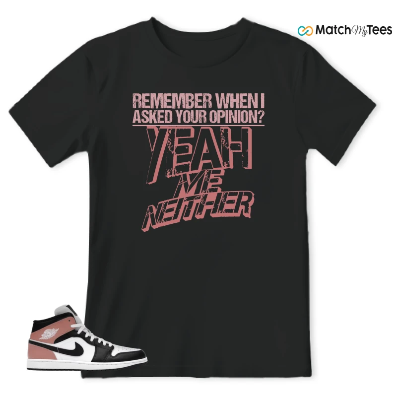 NIKE AIR JORDAN 1 MID WHITE RUST PINK BLACK SNEAKER Matching Tees t-shirt