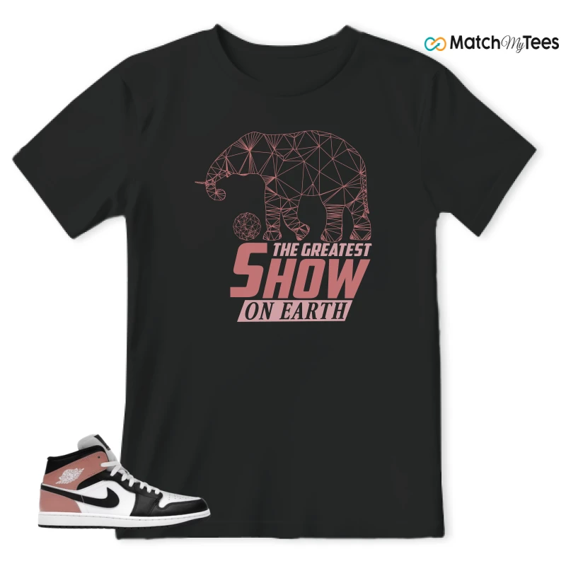 NIKE AIR JORDAN 1 MID WHITE RUST PINK BLACK SNEAKER Matching Tees t-shirt