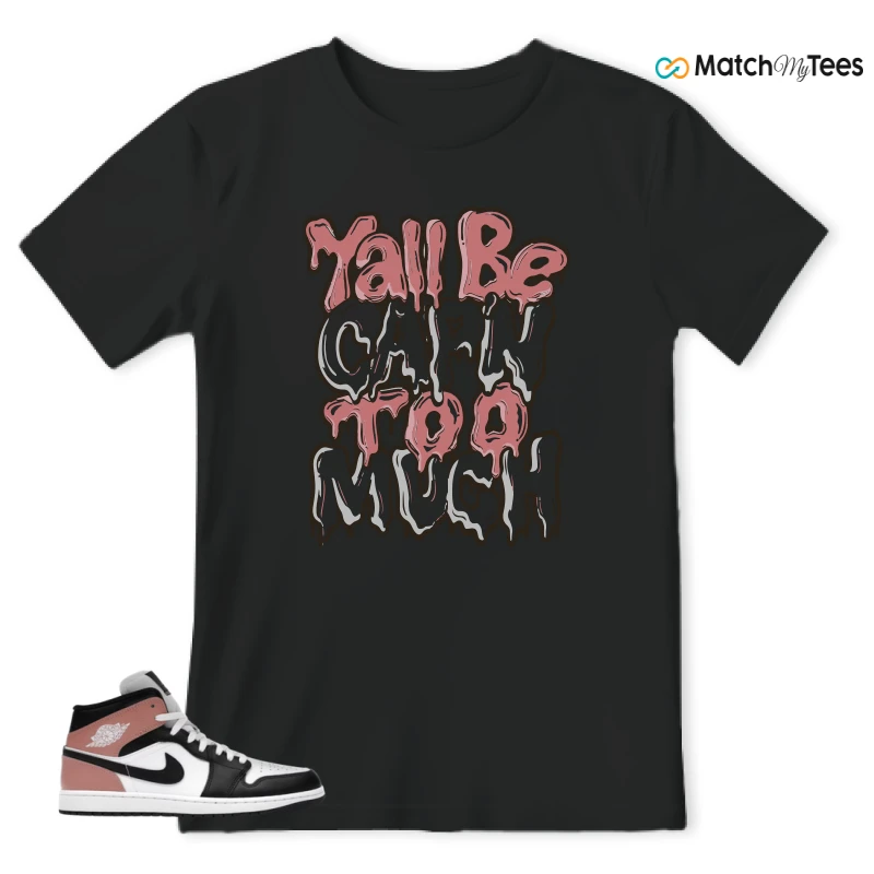 NIKE AIR JORDAN 1 MID WHITE RUST PINK BLACK SNEAKER Matching Tees t-shirt