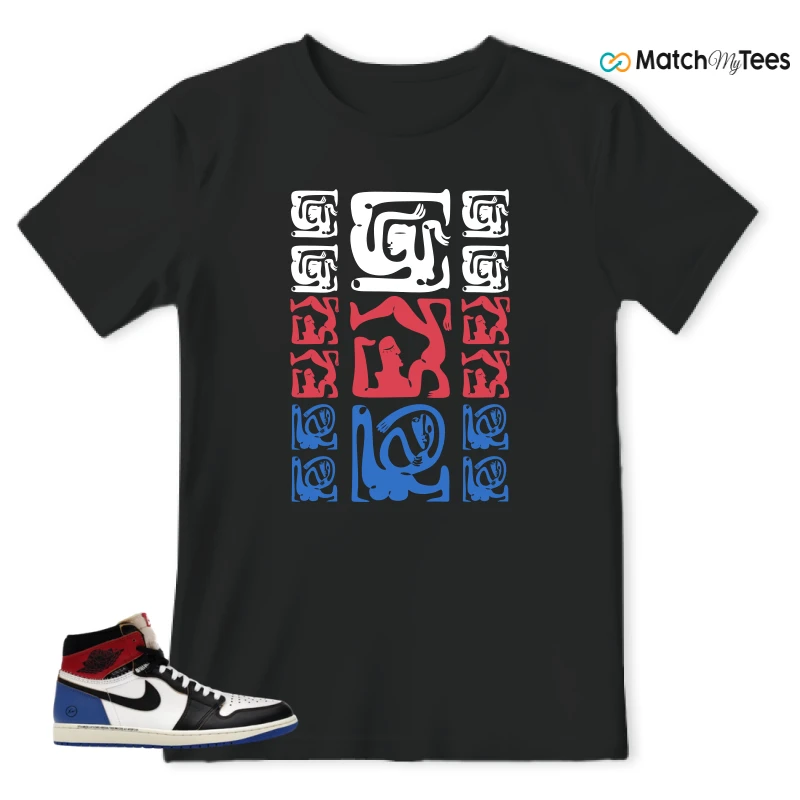 NIKE AIR JORDAN 1 RETRO HIGH OG SP FRAGMENT X UNION LA VARSITY RED SPORT ROYAL SNEAKER Matching Tees t-shirt