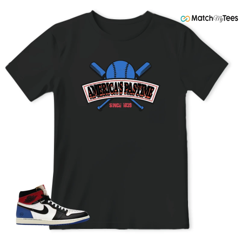NIKE AIR JORDAN 1 RETRO HIGH OG SP FRAGMENT X UNION LA VARSITY RED SPORT ROYAL SNEAKER Matching Tees t-shirt