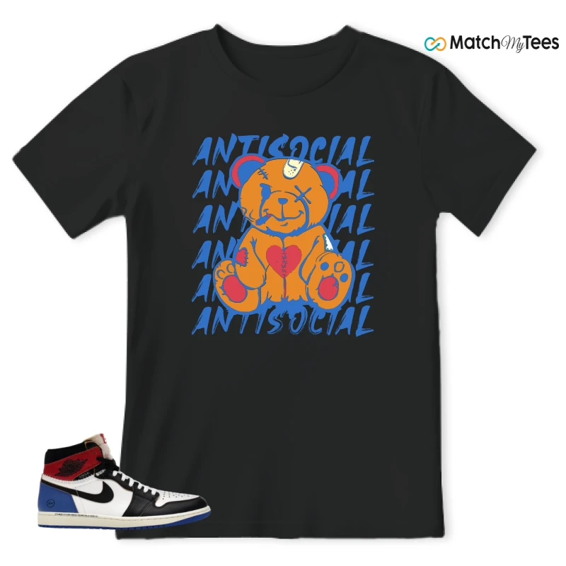 NIKE AIR JORDAN 1 RETRO HIGH OG SP FRAGMENT X UNION LA VARSITY RED SPORT ROYAL SNEAKER Matching Tees t-shirt