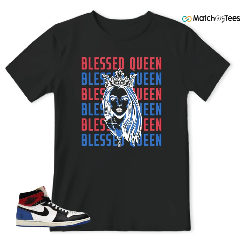 NIKE AIR JORDAN 1 RETRO HIGH OG SP FRAGMENT X UNION LA VARSITY RED SPORT ROYAL SNEAKER Matching Tees t-shirt