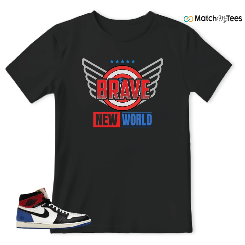 NIKE AIR JORDAN 1 RETRO HIGH OG SP FRAGMENT X UNION LA VARSITY RED SPORT ROYAL SNEAKER Matching Tees t-shirt