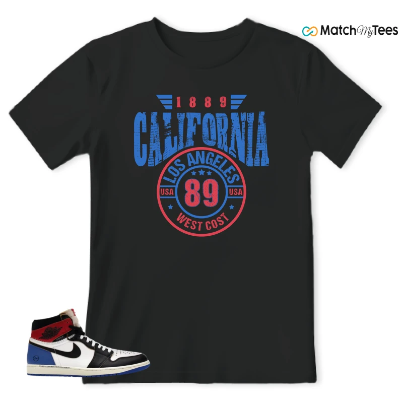 NIKE AIR JORDAN 1 RETRO HIGH OG SP FRAGMENT X UNION LA VARSITY RED SPORT ROYAL SNEAKER Matching Tees t-shirt