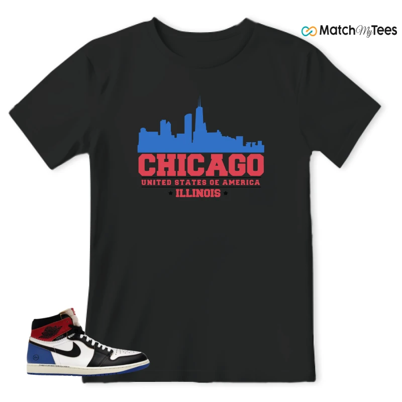 NIKE AIR JORDAN 1 RETRO HIGH OG SP FRAGMENT X UNION LA VARSITY RED SPORT ROYAL SNEAKER Matching Tees t-shirt