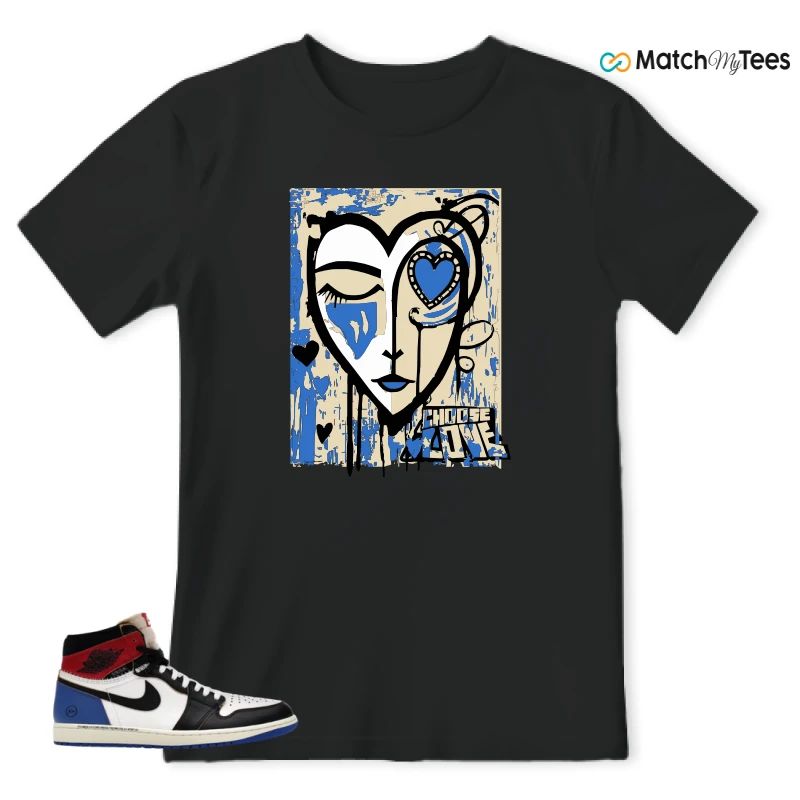 NIKE AIR JORDAN 1 RETRO HIGH OG SP FRAGMENT X UNION LA VARSITY RED SPORT ROYAL SNEAKER Matching Tees t-shirt