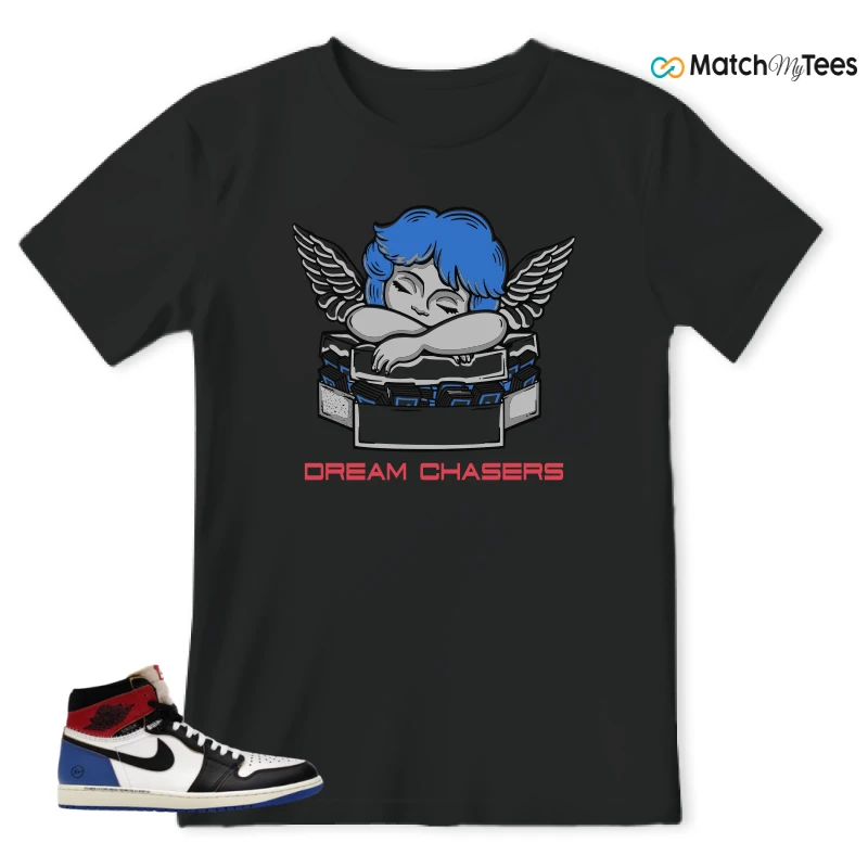 NIKE AIR JORDAN 1 RETRO HIGH OG SP FRAGMENT X UNION LA VARSITY RED SPORT ROYAL SNEAKER Matching Tees t-shirt