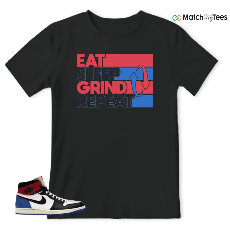 NIKE AIR JORDAN 1 RETRO HIGH OG SP FRAGMENT X UNION LA VARSITY RED SPORT ROYAL SNEAKER Matching Tees t-shirt