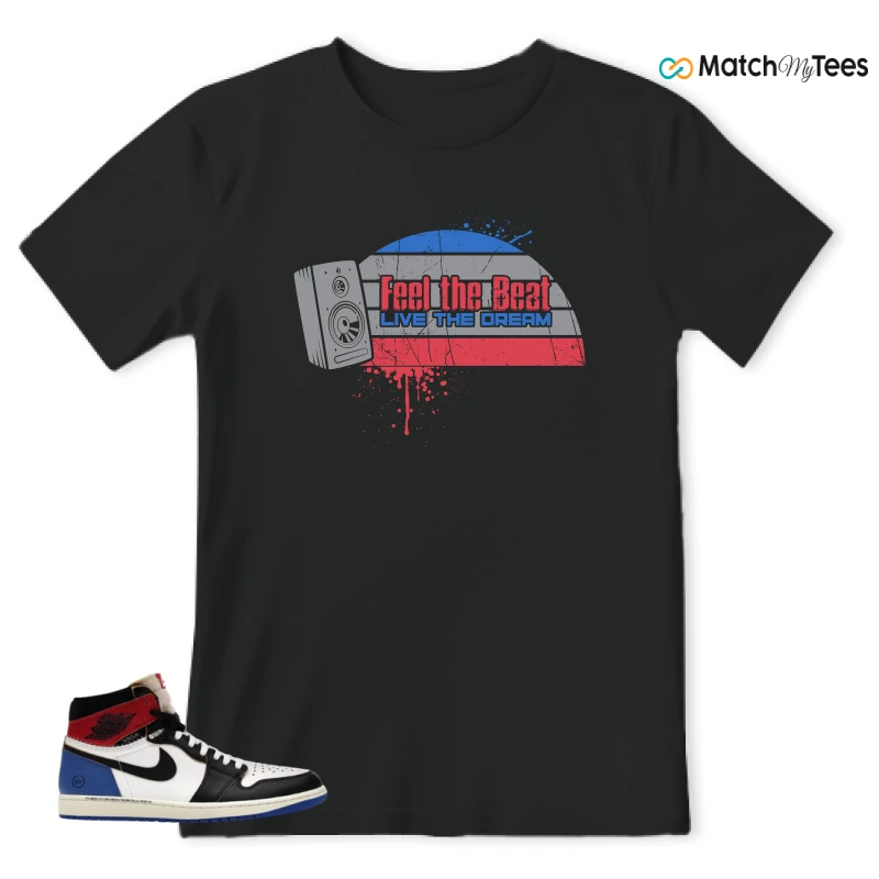 NIKE AIR JORDAN 1 RETRO HIGH OG SP FRAGMENT X UNION LA VARSITY RED SPORT ROYAL SNEAKER Matching Tees t-shirt