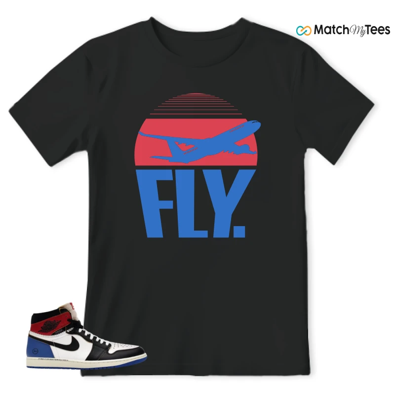 NIKE AIR JORDAN 1 RETRO HIGH OG SP FRAGMENT X UNION LA VARSITY RED SPORT ROYAL SNEAKER Matching Tees t-shirt