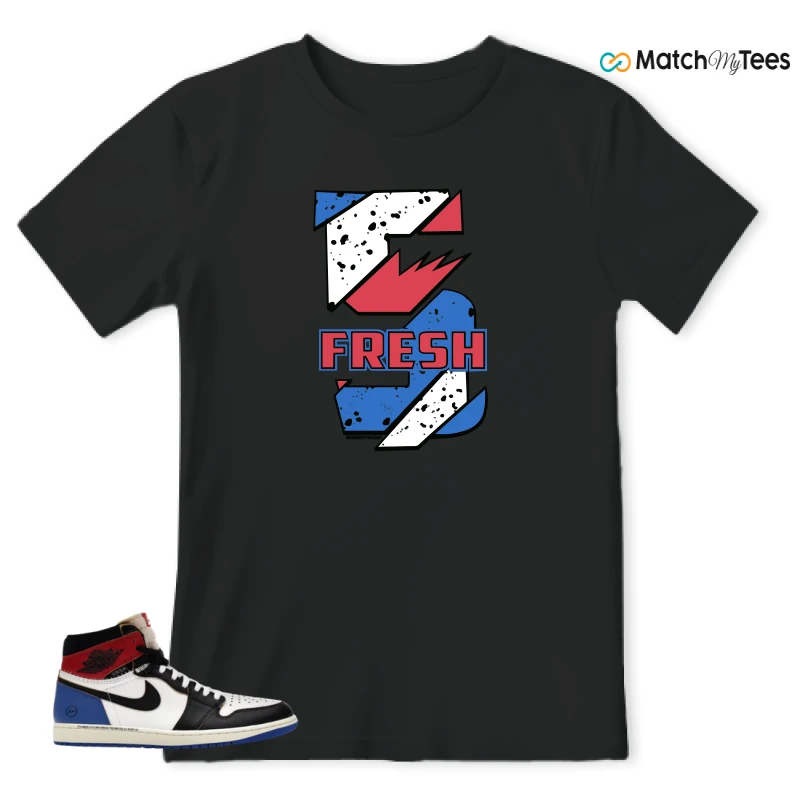 NIKE AIR JORDAN 1 RETRO HIGH OG SP FRAGMENT X UNION LA VARSITY RED SPORT ROYAL SNEAKER Matching Tees t-shirt